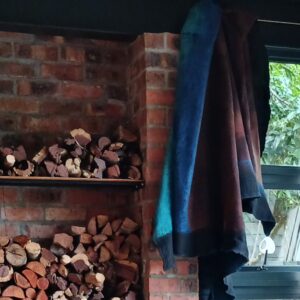 Bed Throw Nuno Felt Wool and Cotton