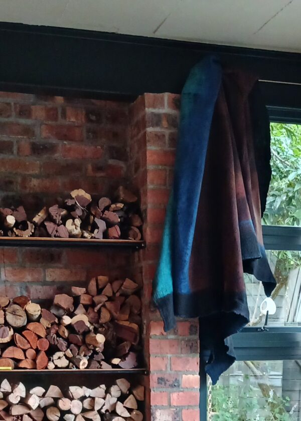 Bed Throw Nuno Felt Wool and Cotton